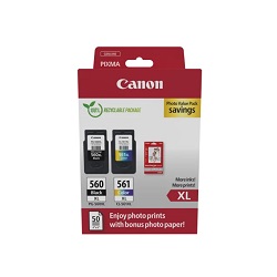 CANON PG-560XL + CL-561XL + 50 LAP GP501 10X15 FÉNYES FOTÓPAPÍR MULTIPACK