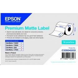 EPSON PRÉMIUM MATT INKJET 102MM X 152MM 225 CÍMKE/TEKERCS